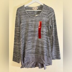 Gray Textured Knit Top